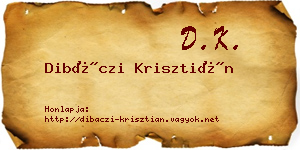 Dibáczi Krisztián névjegykártya